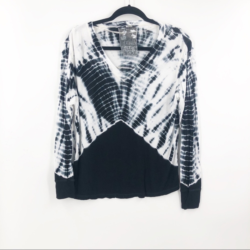 ✅ Young Fabulous & Broke Black/White Tye Dye Top XS‎